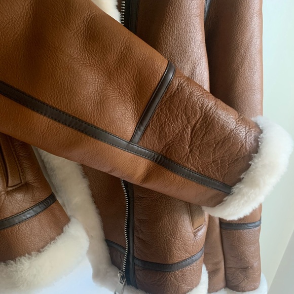 Genuine Leather and Shearling Jacket - Brown Leather - Size L - NWoT! *RARE* - Picture 9 of 11